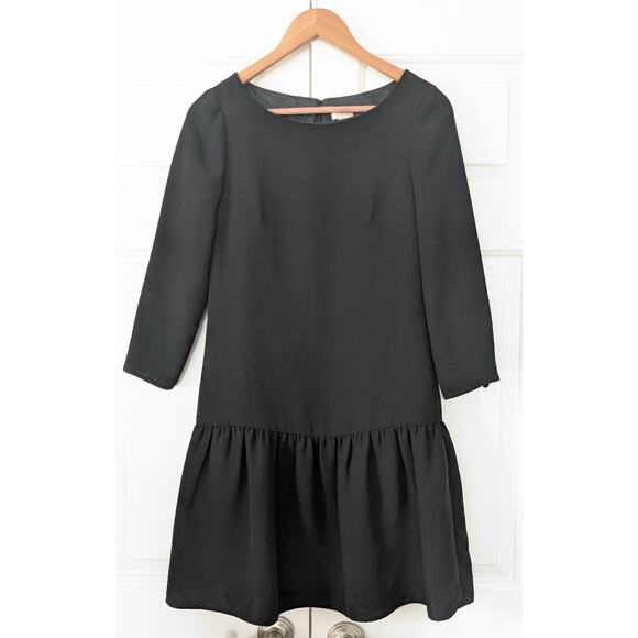 J. Crew Factory Black Dropped Waist Party Dress - Picture 1 of 8